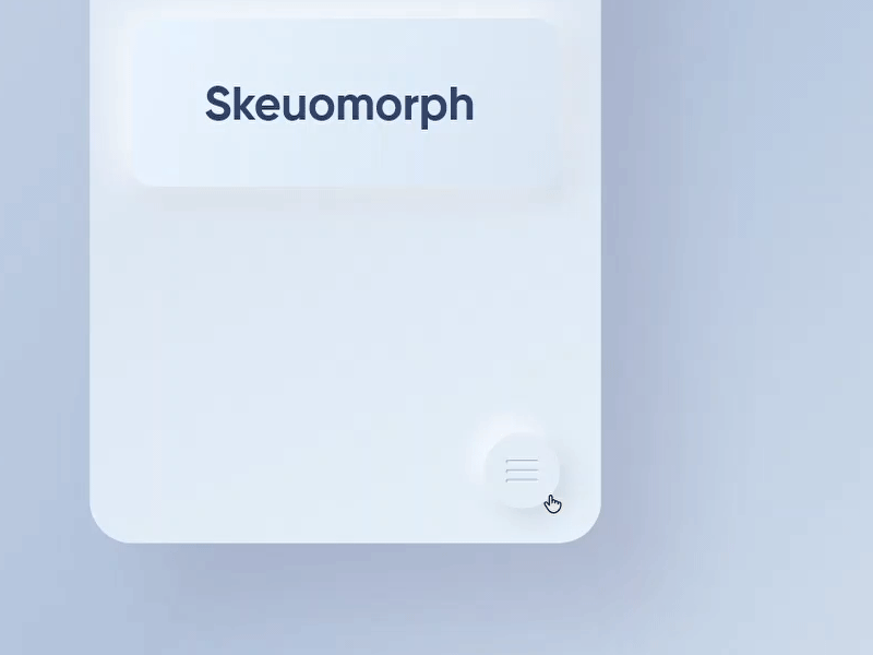 Skeuomorph Button Interaction adobexd animation app application button concept interaction design interaction designer material menu microinteraction mobile mobile ui prototype skeuomorph ui uianimation ux