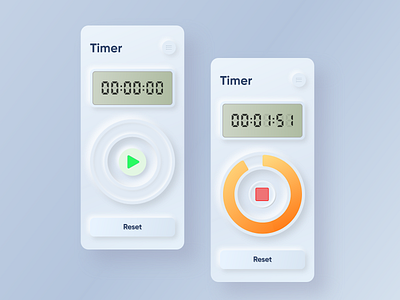 Timer Concept adobexd alarm application clock concept interaction mobile mobile app design mobile application mobile ui mobile uiux prototyping skeuomorph stopwatch timer ui uiux ux