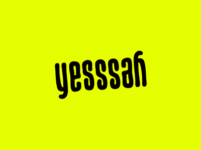 Yesssah ambigram neon yesssah