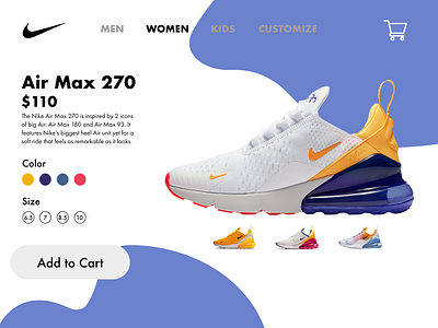 Nike Air Max 270 Landing Page Concept checkout design ecommerce landing landing page nike rai gethers ui user interface ux