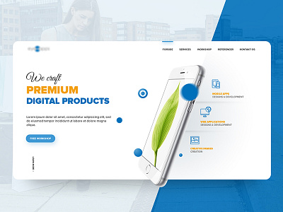 Homepage for a mobile / web development service