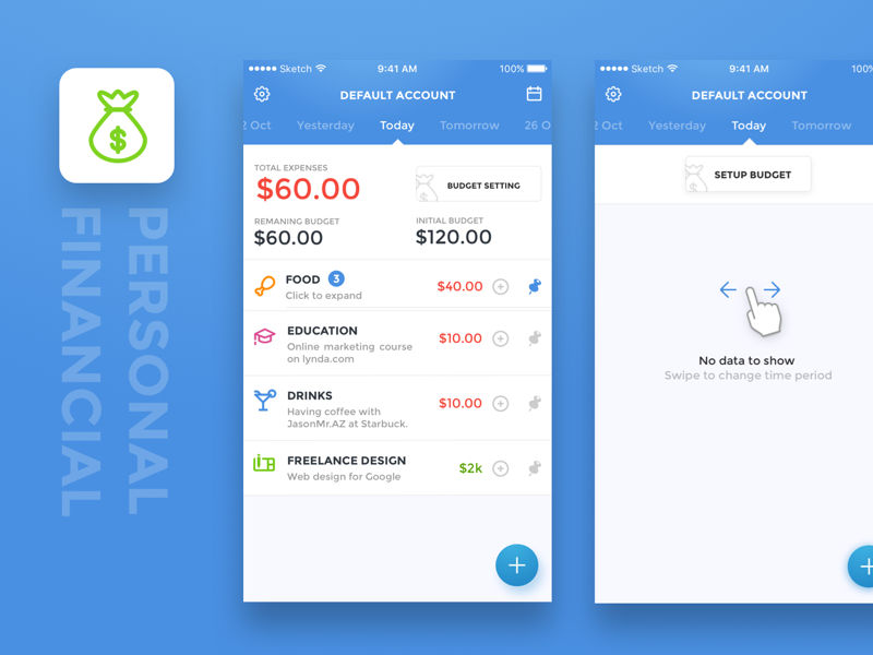 Personal financial app concept by Alex for Onteractive on Dribbble