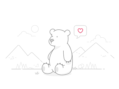 Bear <3 you bear clean illustration illustrator line love suggly