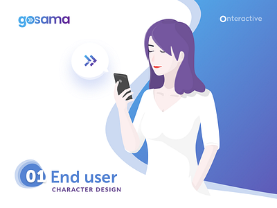 Gosama Enduser Character Female 01 character design ico illustration sale management