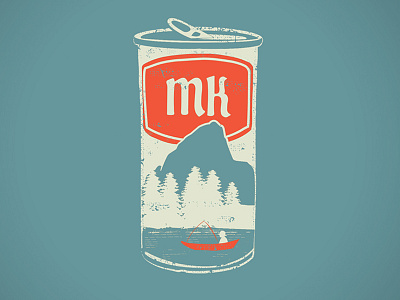 Vintage Beer Can Shirt apparel beer can illustration mountains