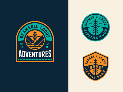 Skamania Adventures Brand Marks adventure aerial park brand system branding logo zipline