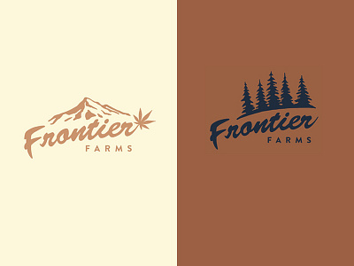 Frontier Vintage Logos branding cannabis farm frontier farms logo mount hood mt hood pnw