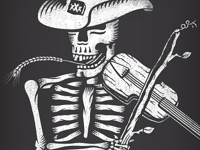 Fiddle Bones fiddle hoedown illustration skeleton skull