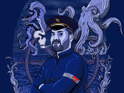 Captain Jack Kuruvi, #friendseriers. Model: Sreejith captain finearts illustration sailor
