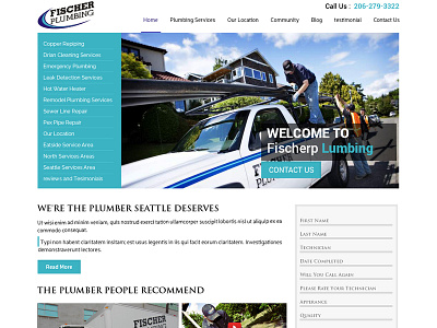 Home Page for plumber services