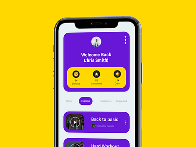Exercise App (Mock up) app design dribbble invite mobile app mobile design mockup ui ui design user interface user interface design ux ui