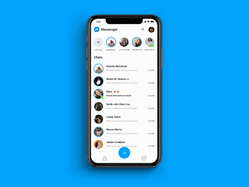 The New Face of Facebook Messenger dailyui dribbble invite facebook mark zuckerberg messenger messenger app redesign redesign concept redesigned ui ui ux uidesign web