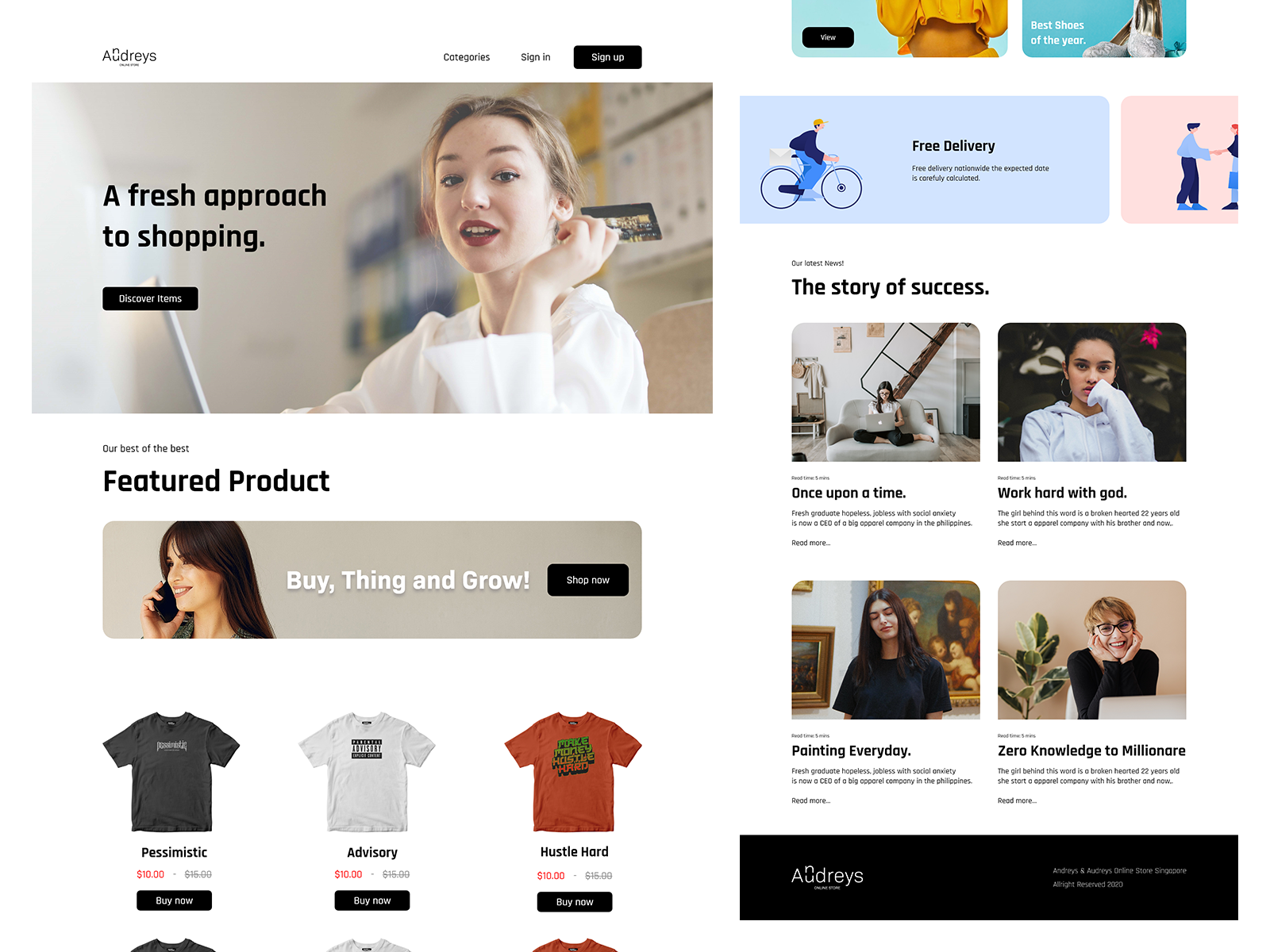 Audreys & Andreys Online Store by Ben Studio on Dribbble