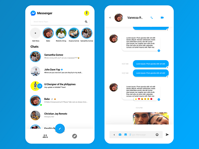 Facebook Messenger Redesigned (UI Design)