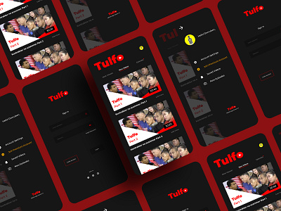 Tulfo Mobile App (UI Design) dark theme dark ui design app dribbble best shot elegant interaction design interface mobile app mobile app design mobile design mobile ui philippines simple design tulfo app ui ux ui design uidesign uiux video app