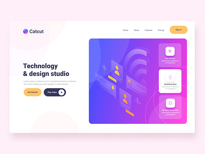 Cat_Cut Tech Landing Page Banner Deisgn