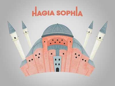 hagia sophia drawing illustration istanbul turkey vecor