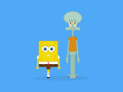 Spongebob and Squidward character drawing illustration spongebob squarepants vector