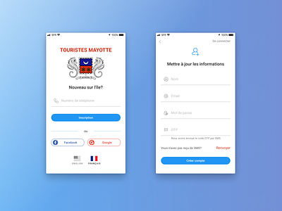 Material design for mobile sign up flow 001 daily daily 100 challenge daily ui dailyui design figma flat french material material design materialdesign mobile mobile ui sign up signup simple travel ui zeroui