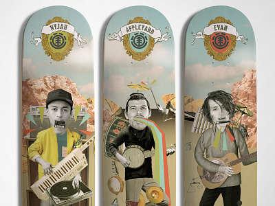ELEMENT - One Man Band Series appleyard band collage element evan music nyjah skateboards triptych