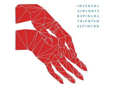 INTERPOL - scramble gig poster hands interpol lines low poly poster typography