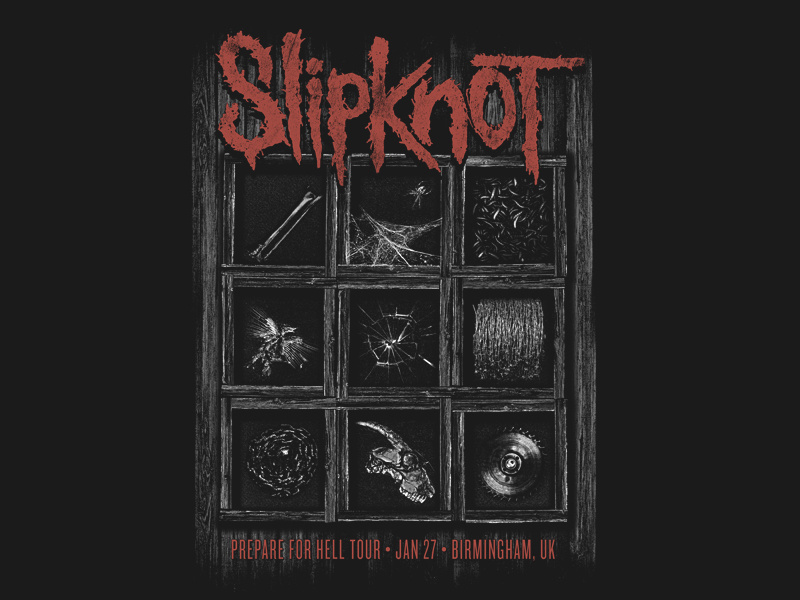 SLIPKNOT - Prepare for Hell Tour Poster slipknot metal gig poster poster horror dark skull skulls bones dead death hell