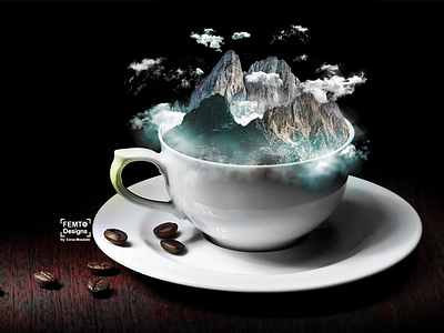 Mountain Iced Coffee femto manipulation photoshop