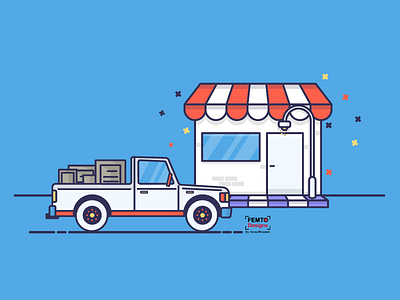Store & Car design femto illustrator