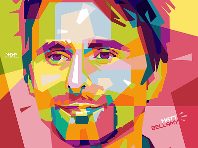 WPAP Illustration | Matthew Bellamy (Muse) artwork color design figure illustrator trace vector art wpap