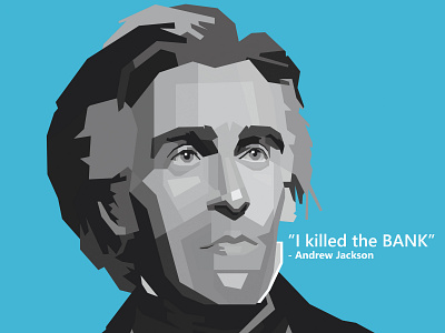 WPAP Illustration | Andrew Jackson (Grayscale)