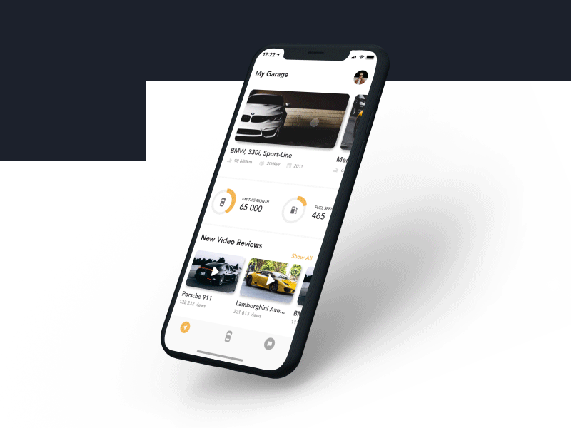 Drift - Social network for motorists app cars carsapp dark dark app gif interaction mobile ui uiux ux