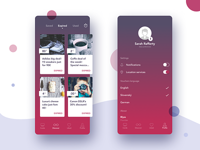 Find Great Deals - Blyss iOS app app design ios minimalistic mobile mobileapp purple red ui uiux ux