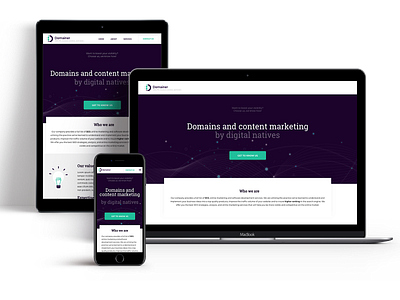 Domainer marketing site ui ux web