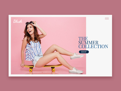 Blush Homepage apparel collection fashion minimal uidesign web