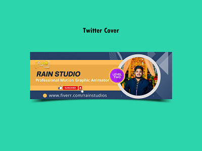 Twitter Cover | Rain Studios animation banner branding cover design graphic design illustration logo motion graphics rain rainstudio rainstudios studio twitter vector