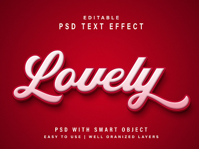Lovely 3d text effect Photoshop | Rain Studios animation banner branding design graphic design illustration logo motion graphics text vector