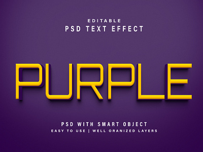 Purple 3D text Effect | Rain Studios