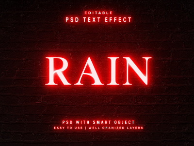 Neon 3D Text Effect | Rain Studios 3d animation banner branding design graphic design illustration logo motion graphics neon rainstudios text texteffect ui vector