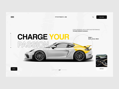 Porsche Vehicle Preview cayman minimal porsche ui user interface ux website
