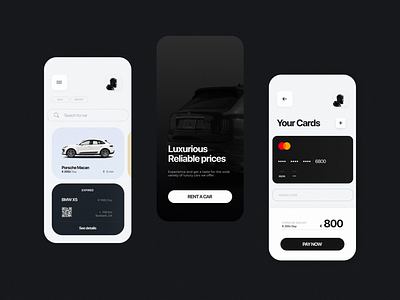 Car Rental Concept app app design app ui booking car concept luxury car rental mobile rent a car rental app rental company transport ui ux