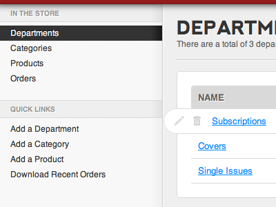 Internal Admin Tool - Tables app css3 html5 table ui