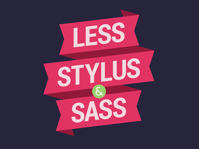 Less, Stylus, & Sass logo ribbon