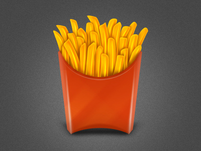 French Fries food fries hot icon red yellow