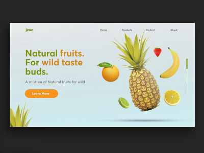 Juice Landing Page fruitful fruits juice typography ui uidesign ux ux ui design webpage webpage design