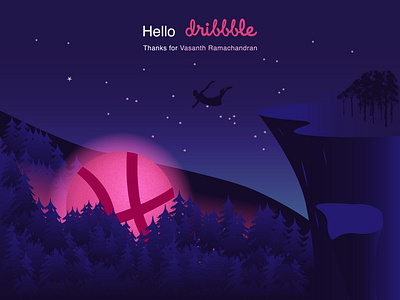 Hello Dribbble animation branding design dribbble world flat hellodribbble illustration illustrator logo natural hills thanks for invite typography ui ux vector web