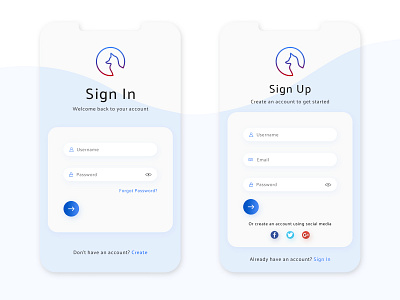 Sign in and Sign up Design icon illustration illustrator logo mobile design sign in page sign up form typography ui ux vector web