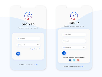 Sign in and Sign up Design