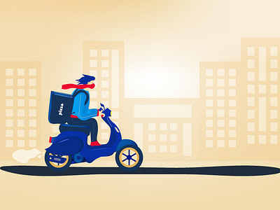 Delivery Illustration bike delivery delivery delivery boy design illustration illustration art pizza delivery boy vector