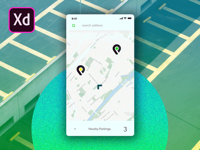 Parking App with free Adobe XD template