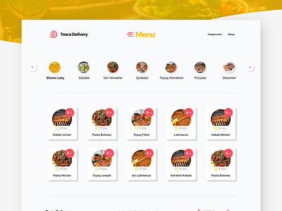 Food Delivery Menu with Free Adobe XD file adobe xd courier delivery fast food food food and beverage free home page landing menu mockup restaurant template ui ui template ux web design website xd xd template